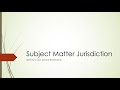 Subject Matter Jurisdiction Explained in Plain English!- Civil Procedure