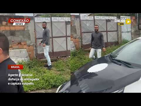 Vídeo: Agente policial se disfarça de entregador e captura suspeito.