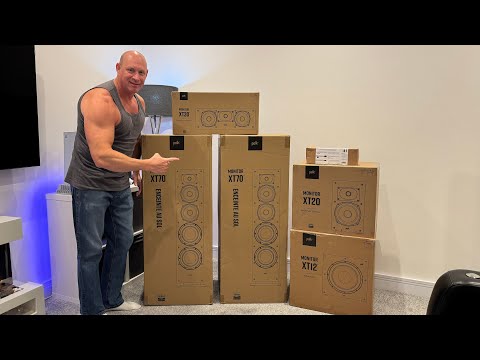 Polk Monitor 5.1 Cinema Speaker package, Unboxing & Demo. Room shaking sound!