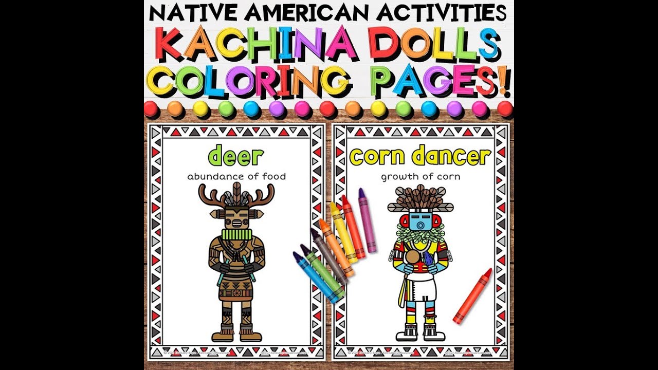 Native American Activities | Hopi Tribe Kachina Dolls Coloring Pages or Posters
