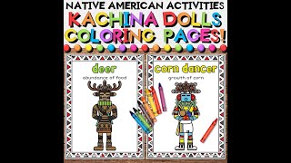 Native American Activities | Hopi Tribe Kachina Dolls Coloring Pages or Posters