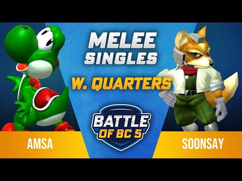 aMSa (Yoshi) vs Soonsay (Fox) - Melee Singles Winners Top 48 - Battle of BC 5