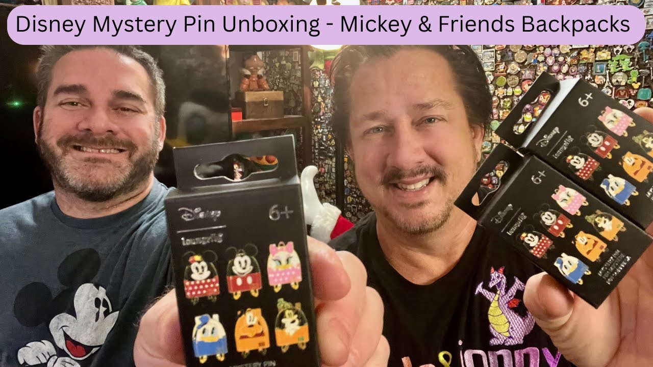 Disney Mystery Pin Unboxing Backpacks Mickey Minnie Donald Daisy Pluto and Goofy Pin Trading #disney