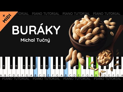 Buráky - Michal Tučný (piano tutorial | noty | MIDI | české písničky)