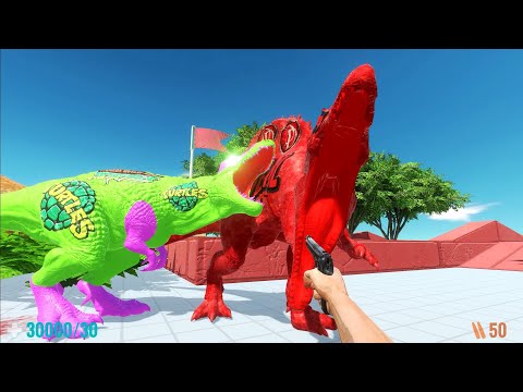 FPS ESCAPE from NINJA TURTLES T-REX - Animal Revolt Battle Simulator (ARBS)