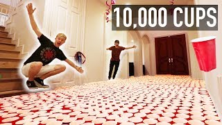 INSANE CUP PRANK ON ROOMMATES  (10000 RED CUPS)