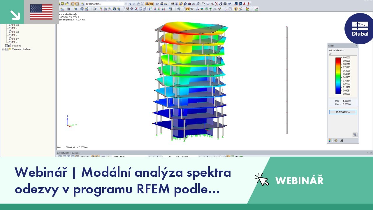 Webinář | Modální analýza spektra odezvy v programu RFEM podle NBC 2015