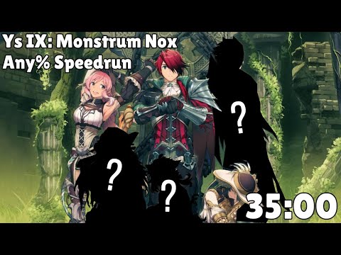 Ys 9 Any% Speedrun in 35:00 IGT (35:57 RTA)