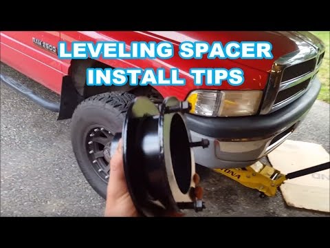 EASY Dodge Ram front Coil Spacer installation + before/after 2500 3500 lift TIPS