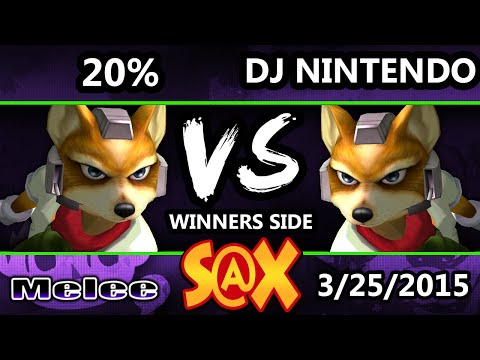 S@X - 20 (Fox) Vs. DJ Nintendo (Blue) SSBM Tournament - Smash Melee