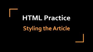 Styling the Article