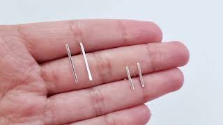Vídeo de Brinco Barra Fio Reto - 1 mm X 11 mm