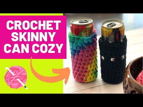 CROCHET CAN COZY TUTORIAL | Skinny Can Koozie | White Claw Can Coozie | How to Crochet a Can Cozy