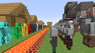 Download lagu Strongest Pillager Raid vs New Golem Security - Minecraft Mob Battle mp3