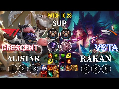 T1 Crescent Alistar vs HLE Vsta Rakan Sup - KR Patch 10.23