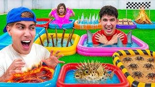 GIANT BOARD GAME WITH POOLS IN REAL LIFE !!
