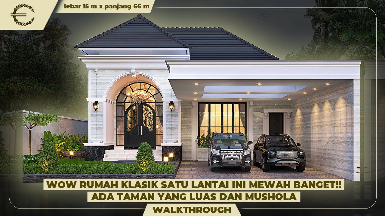 Video 3D Desain Rumah Klasik 1 Lantai Ibu Jannah - Kalimantan Selatan