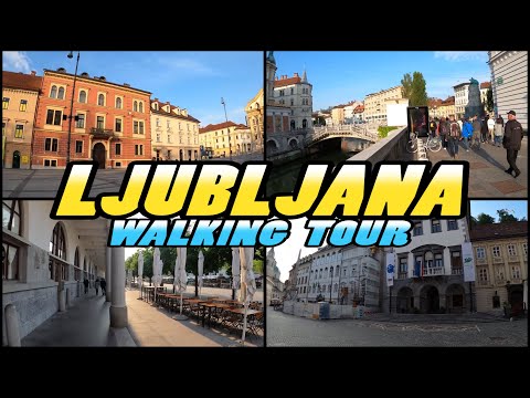 LJUBLJANA passeio matinal a pé - Eslovênia |4k|
