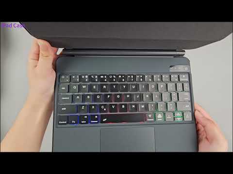 Apple iPad Air 4/5 10.9'' 2020 2022 Smart Multi-Touch Magnetic Wireless Keyboard Case RGB Backlit.