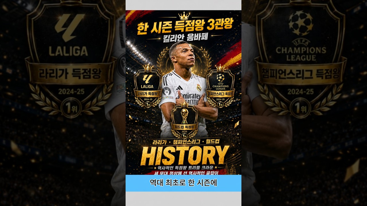 최초라는 단일 시즌 라리가, 챔스, 월드컵 득점왕 그러나...