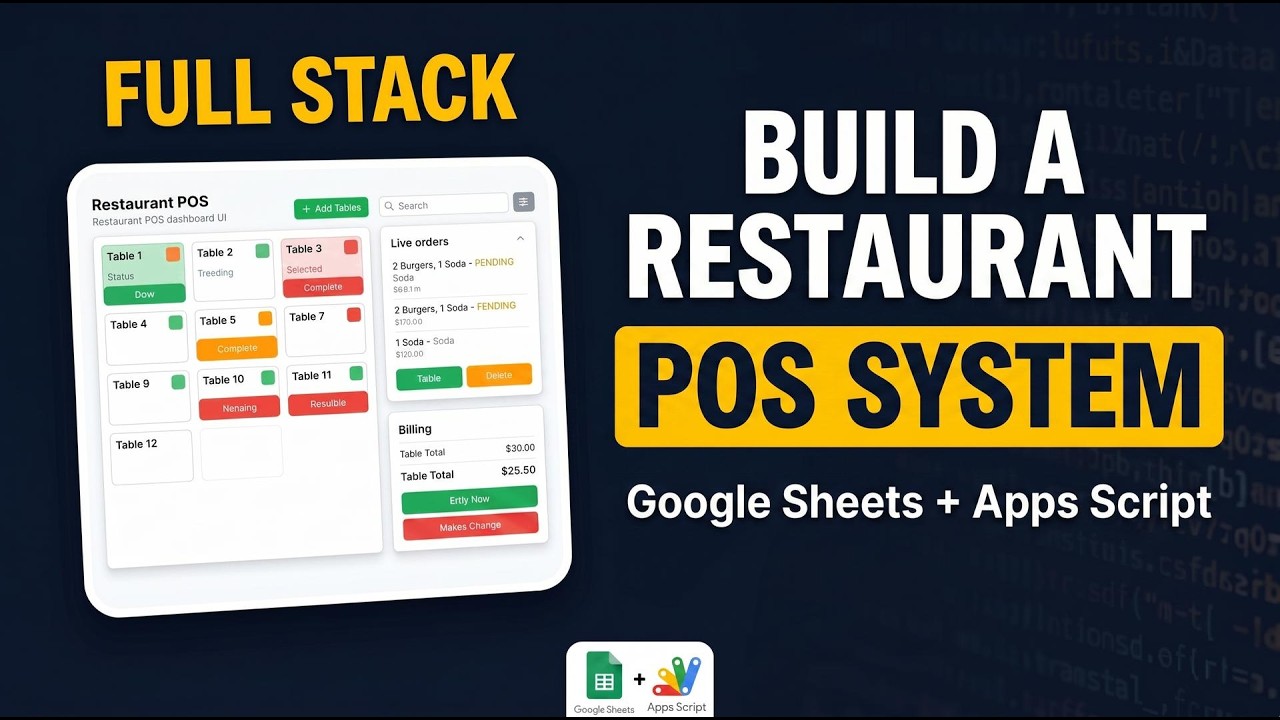 Built a Complete Restaurant Management Dashboard with Google Sheets & Apps Script v2 | D22
