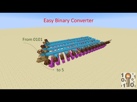 How to build an easy redstone binary converter | Minecraft