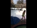 Snow angels in swim suits