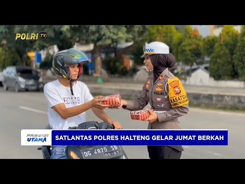 JUMAT BERKAH, SATLANTAS POLRES HALMAHERA TENGAH BAGIKAN MAKANAN KE PENGENDARA