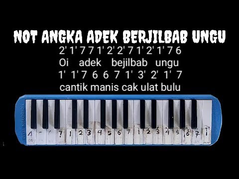 Not pianika adek berjilbab ungu not angka
