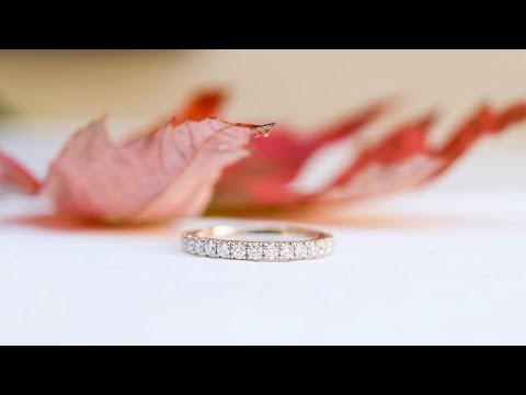 French Pavé 3/4 Eternity Band with 1.8mm Lab Diamonds in Platinum | Ada Diamonds