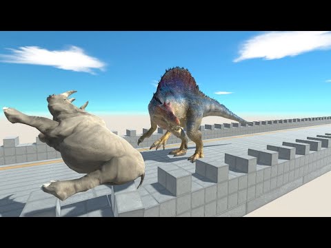 Updated RHINOCEROS on Sky Bridge vs ALL UNITS Animal Revolt Battle Simulator
