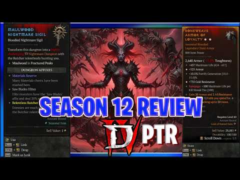 Diablo 4 Season 12 Review: Missing Content? S12 PTR Thoughts and Feedback: Season of Kill Streaks?