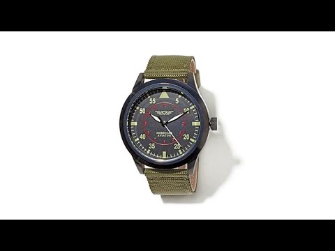 American Aviator Commemorative Vintage-Style Nylon-Strap Watch