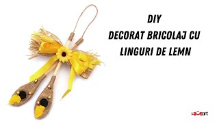 DIY Decorat Bricolaj cu Linguri de Lemn 