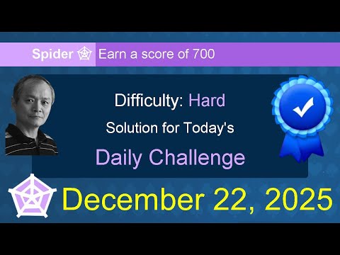 Microsoft Solitaire Collection: Spider - Hard - December 22, 2025