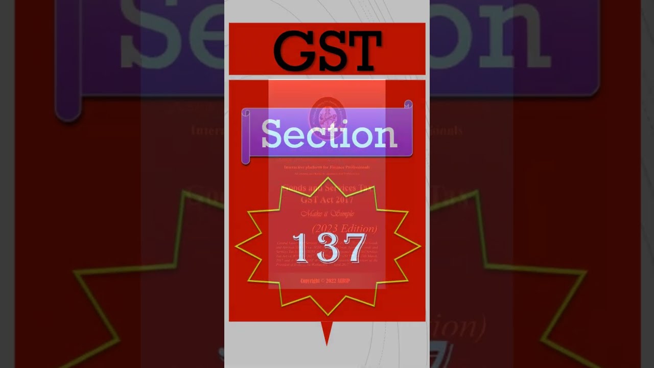GST Section 137 | GST Book by @AUBSP