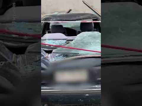 Ventanal de Hospital de Puerto Montt colapsa y aplasta vehículo