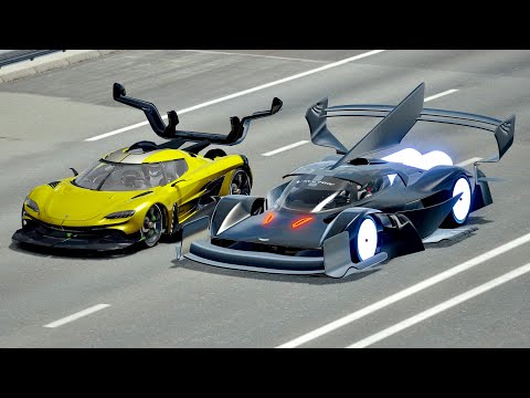 Aston Martin Black Nightmare VGT vs Koenigsegg Tornado Concept - Drag Race 20 KM
