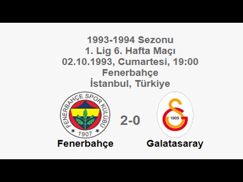 Fenerbahçe 2-0 Galatasaray 02.10.1993 - 1993-1994 Turkish 1st League Matchday 6 (Ver. 3)