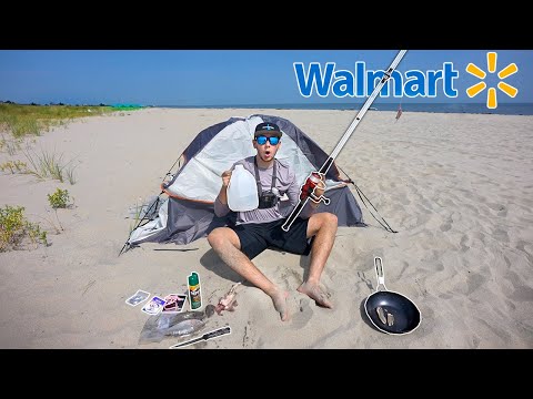 $100 Walmart SURVIVAL Fishing Challenge!! - (24 Hours)