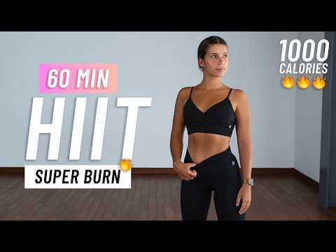 60 MIN INTENSE HIIT Workout to BURN 1000 CALORIES -  Full Body Cardio At Home, No Equipment