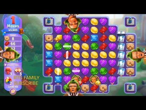 NEW Zynga wonka chocolate match 3 game level 46