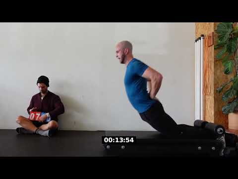 Greg performing the Nordic hamstring curl record