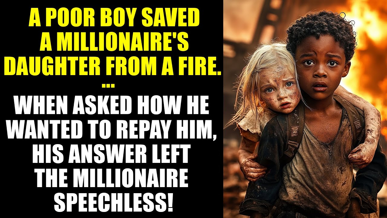 A POOR BOY Saved a Millionaire's DAUGHTER From a Fire... But His REQUEST Made The Billionaire Cry...