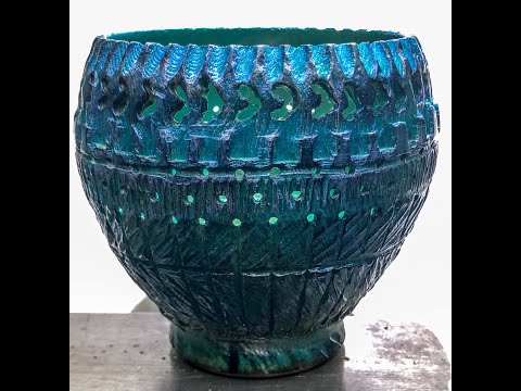 Woodturning: texturing, burning, piercing and colouring  a cedar vase