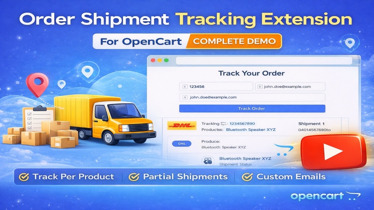 OpenCart Shipment Tracking Extension Demo – Partial & Multiple Shipments