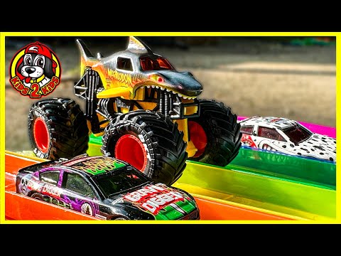 MONSTER TRUCKS VS RACE CARS SUPER COMPILATION (Monster Jam vs Hot Wheels, Mario Kart & MORE!)