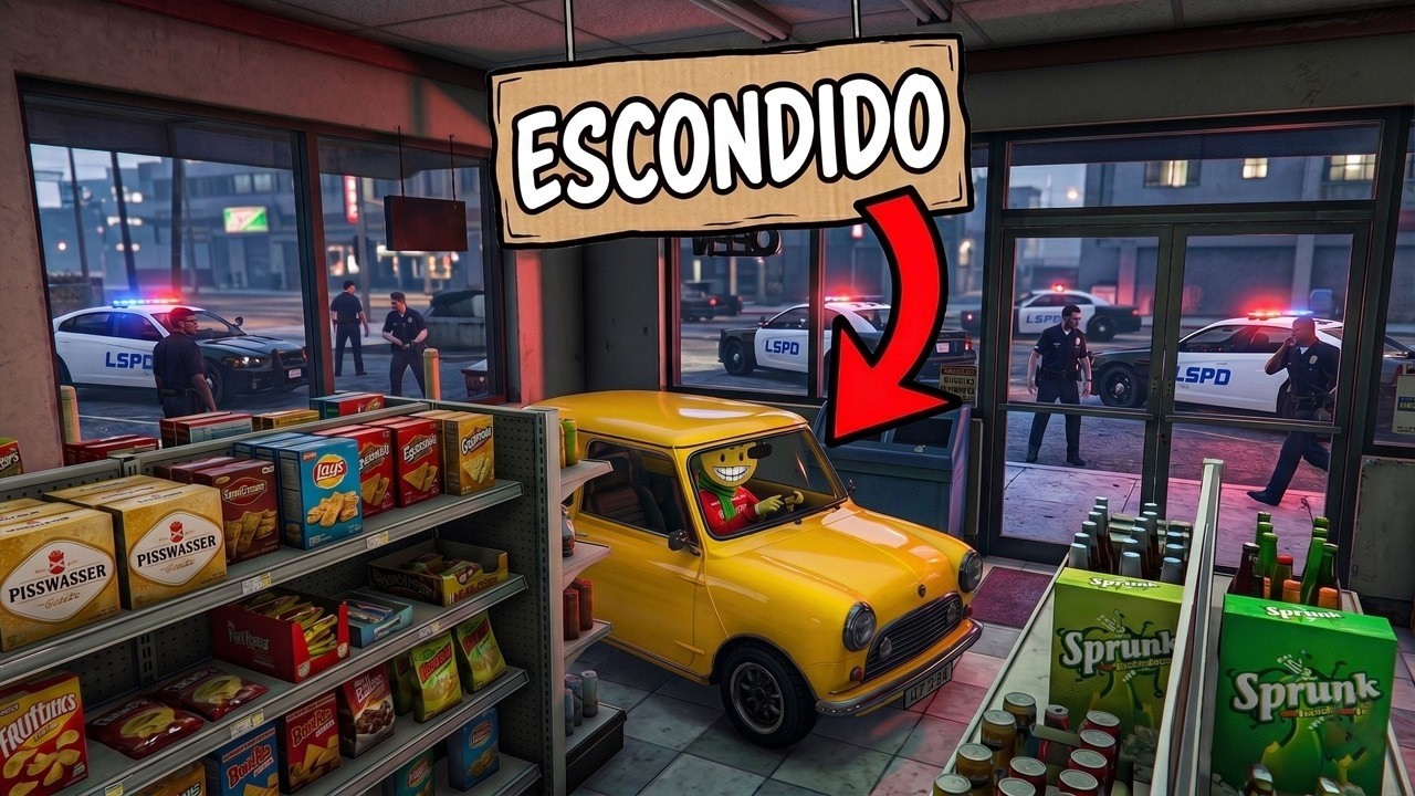 JUEGO al ESCONDITE con COCHES pero me ESCONDO dentro de UNA TIENDA! AYUDA! - GTA 5 ONLINE