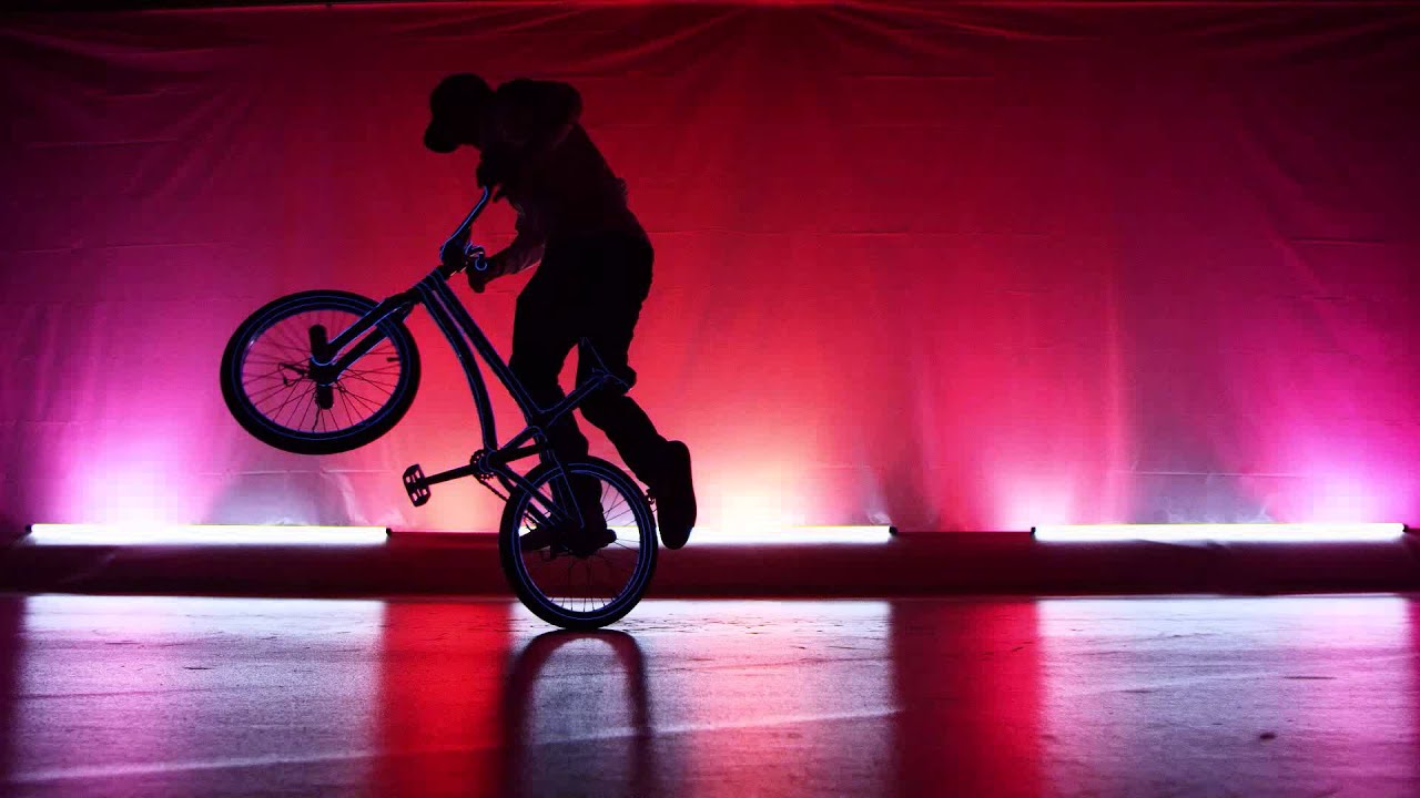 Promotional video thumbnail 1 for Tron Bike BMX trickster