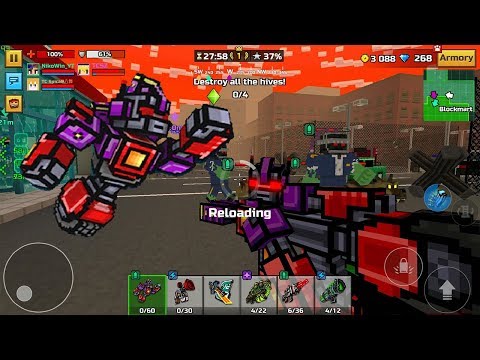 Hard Raid with Transformed Machine Gun - Pixel Gun 3D Dead City